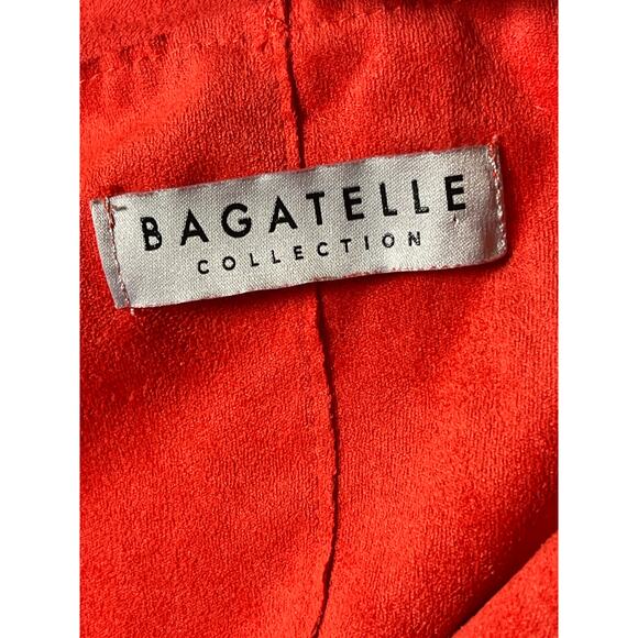 Bagatelle Womens Chic Asymmetric Preppy Suede Open Cardigan Coral Pink Orange LP - Picture 7 of 10